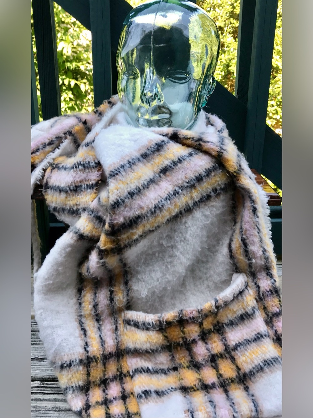 Ladies STEVE MADDEN Plaid Oversized Pocket Blanket Cozy Scarf Wrap